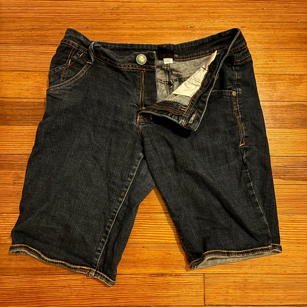 FUBU Low-Rise Navy Denim Shorts